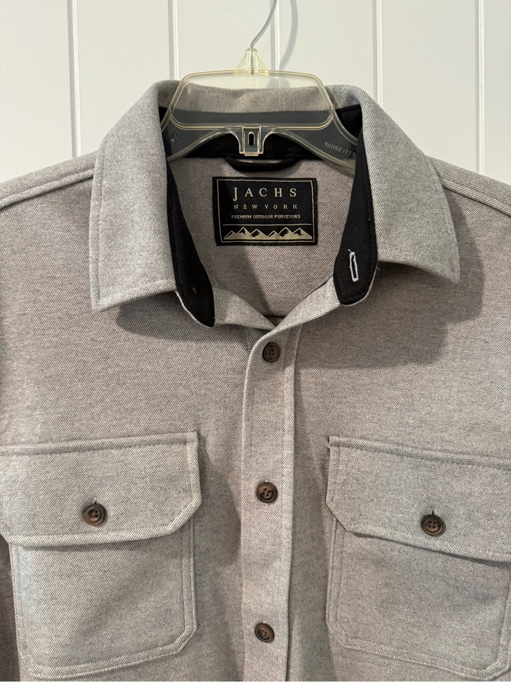 JACHS Grey Outdoor Shirt Jacket with Contrast Collar